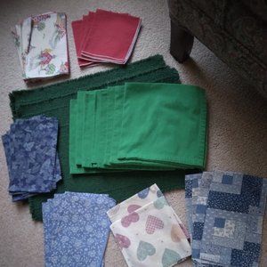 Placemats (2),  Cloth Squares (30), Dining, Quilting, et.al.